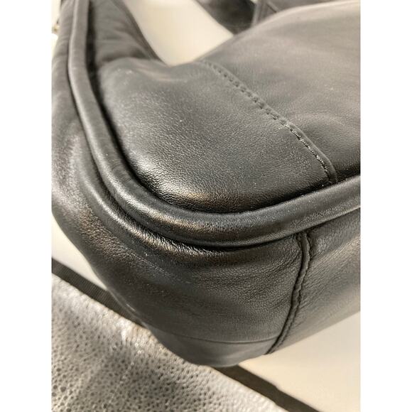 BRIGHTON LOCK HEART ISSIE BLACK LEATHER HOBO RARE FIND - Picture 11 of 16